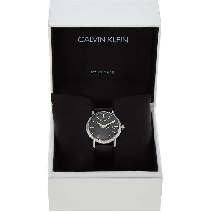 Дамски Часовник - CALVIN KLEIN Black Leather Analogue Watch - 2